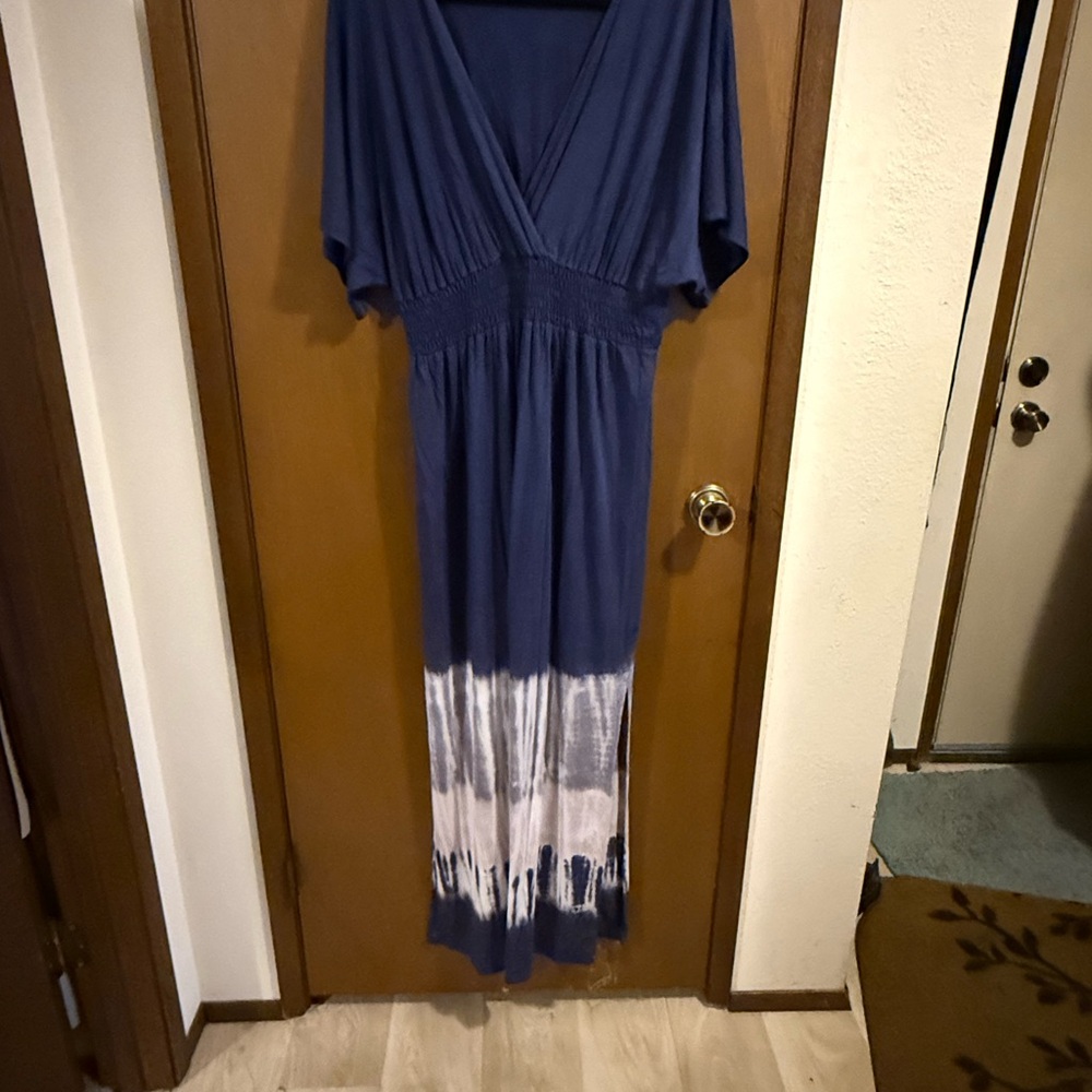 River + Sky Blue and White Maxi Dress for Effortless Elegance